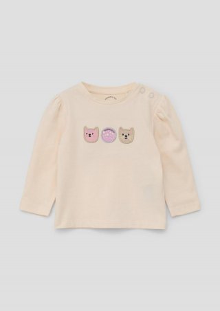 s.Oliver Longsleeve mit Applikation - helles sand