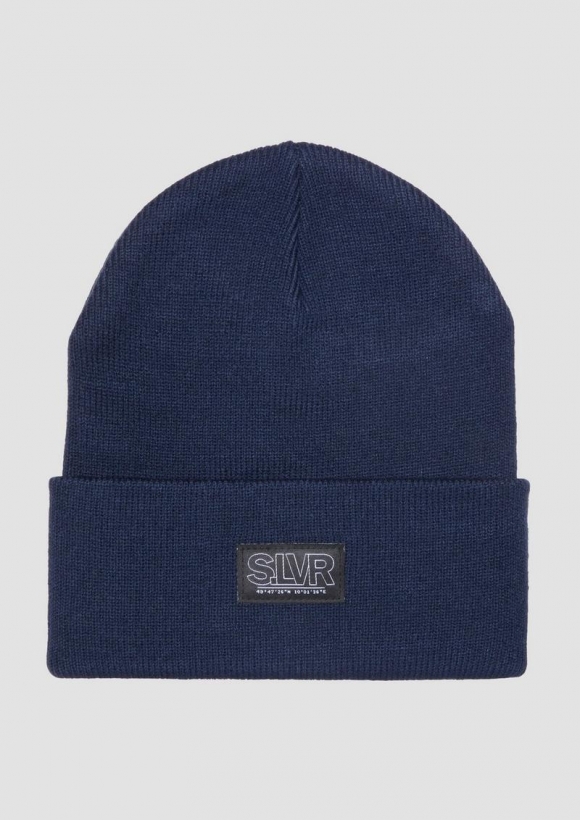 s.Oliver Mütze mit Label-Patch - navy