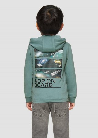 s.Oliver Kapuzen-Shirt mit Rückenprint - petrol