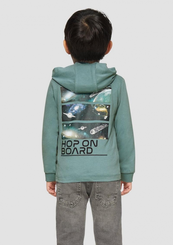 s.Oliver Kapuzen-Shirt mit Rückenprint - petrol