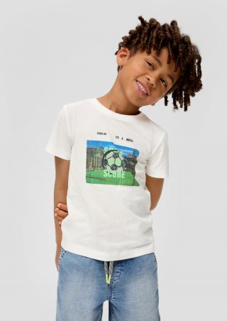 s.Oliver T-Shirt mit Fotoprint - creme