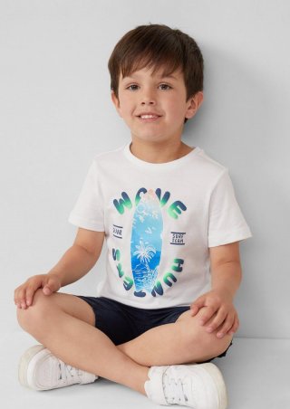 s.Oliver T-Shirt aus Baumwolle mit gummiertem Frontprint - weiß