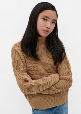 s.Oliver Strickpullover aus Chenille-Garn - sandstein