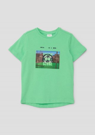s.Oliver T-Shirt mit Fotoprint - hellgrün