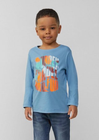 s.Oliver Jersey-Longsleeve mit Frontprint - blassblau