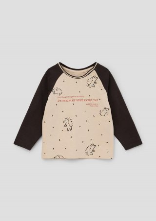 s.Oliver Longsleeve mit Frontprint - beige