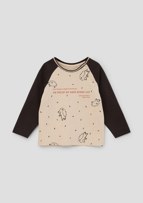 s.Oliver Longsleeve mit Frontprint - beige