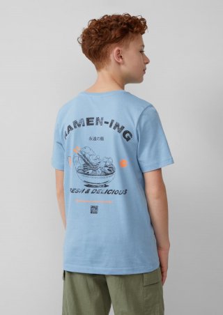 s.Oliver T-Shirt aus Baumwolle mit Rückenprint - himmelblau