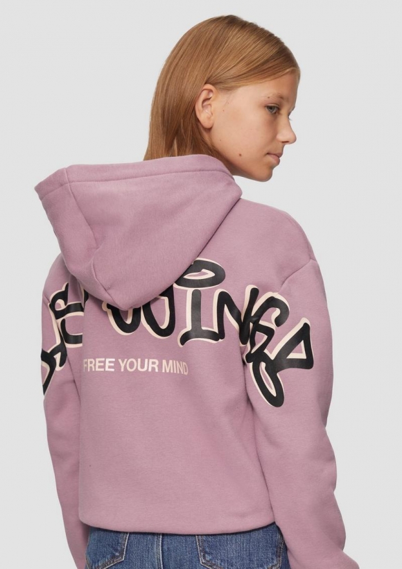 s.Oliver Wärmendes Oversized-Sweatshirt mit Rückenprint - lavendel