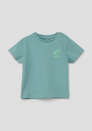 s.Oliver T-Shirt aus Baumwolle mit Stickerei - helles petrol
