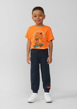 s.Oliver Jogpants mit Print und Weitenregulierung - navy