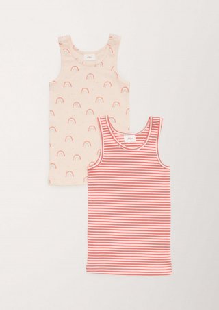 s.Oliver 2er-Pack Jersey-Unterhemden - blutorange