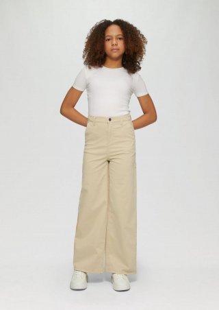 s.Oliver Twill-Hose / Regular Fit / High Rise / Wide Leg - sandstein