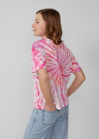 s.Oliver T-Shirt im Boxy Fit mit Batikmuster - natur
