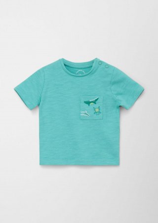 s.Oliver T-Shirt mit Print-Detail - pastelltürkis