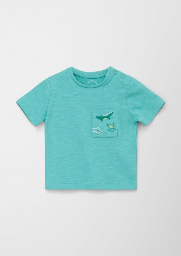 s.Oliver T-Shirt mit Print-Detail - pastelltürkis