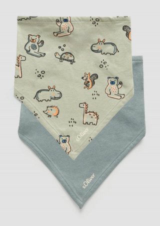 s.Oliver Bandana aus Baumwolle im 2er-Pack - schiefergrau