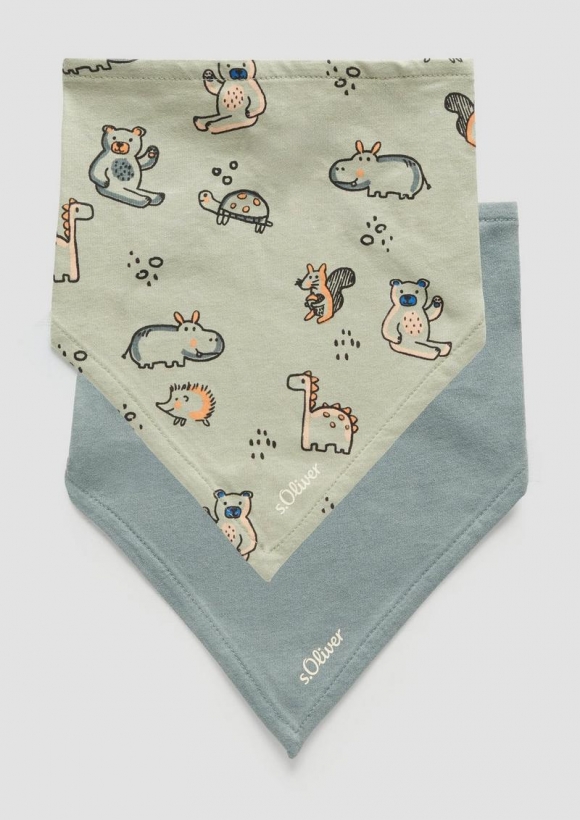 s.Oliver Bandana aus Baumwolle im 2er-Pack - schiefergrau