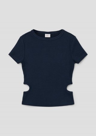 s.Oliver T-Shirt mit Cut-Out-Details - navy