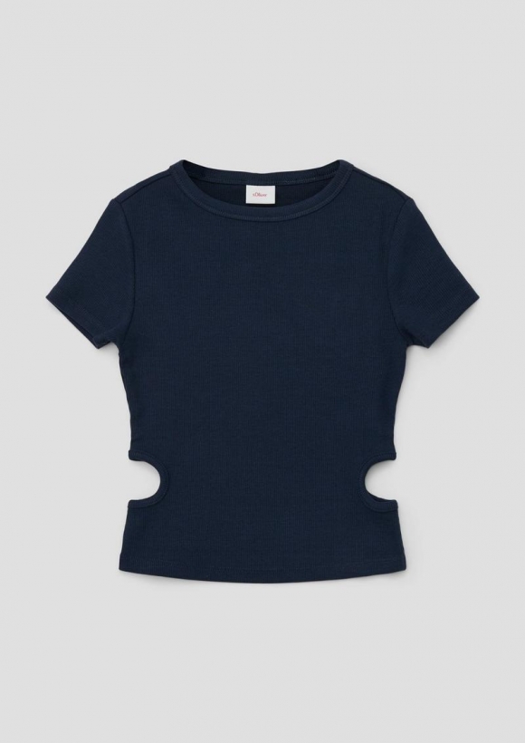 s.Oliver T-Shirt mit Cut-Out-Details - navy