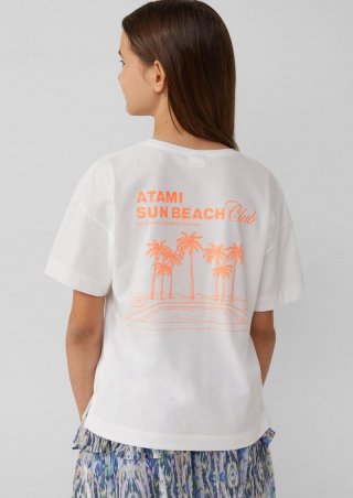 s.Oliver Boxy T-Shirt mit Rückenprint - weiß