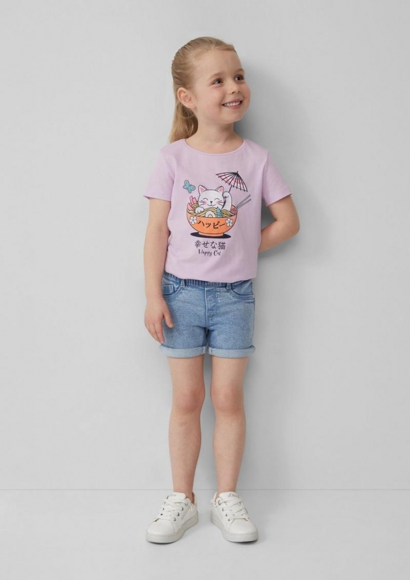 s.Oliver Jeans-Shorts / Mid Rise / Elastikbund - blau