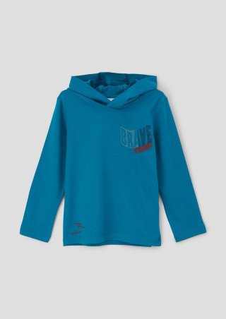 s.Oliver Longsleeve mit Kapuze - azurblau