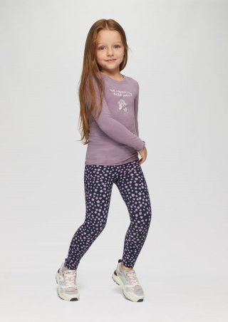 s.Oliver Sweat-Leggings mit All-over-Print - navy
