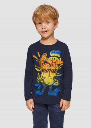 s.Oliver Longsleeve mit Frontprint - navy