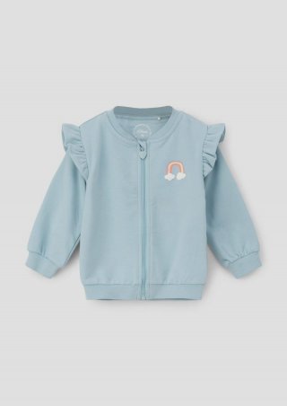 s.Oliver Sweatshirt-Jacke mit Rüschen - helles türkis