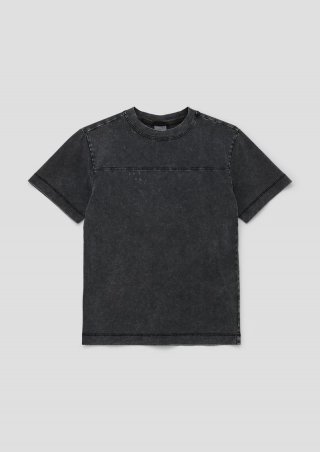 s.Oliver T-Shirt mit Acid-Wash - schwarz