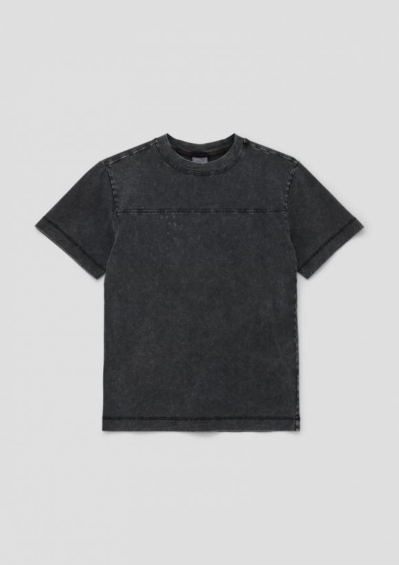 s.Oliver T-Shirt mit Acid-Wash - schwarz