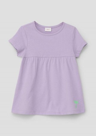 s.Oliver T-Shirt mit Teilungsnaht und Raffung - lavendel