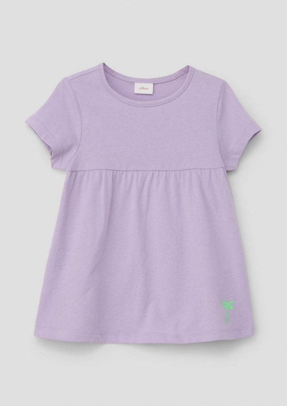 s.Oliver T-Shirt mit Teilungsnaht und Raffung - lavendel