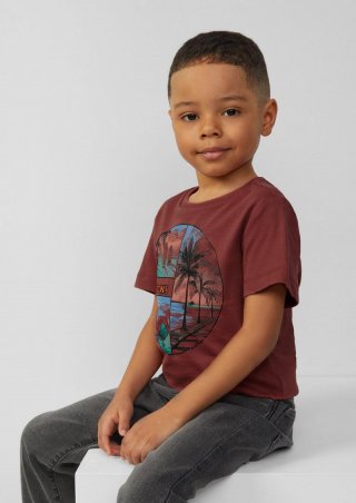 s.Oliver T-Shirt mit Frontprint - rubinrot