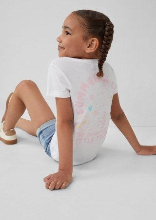 s.Oliver T-Shirt im Loose Fit mit Front- und Rückenprint - weiß
