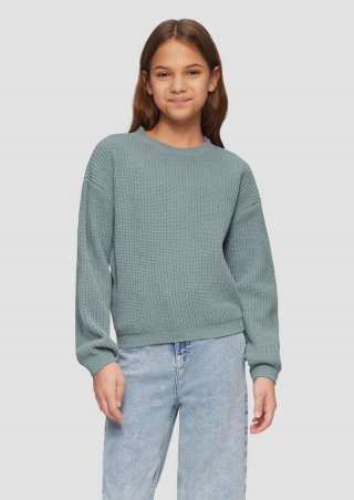 s.Oliver Strickpullover aus Chenille-Garn - blassblau