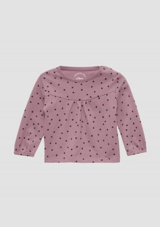 s.Oliver Gemustertes Langarmshirt mit Raffung - lavendel