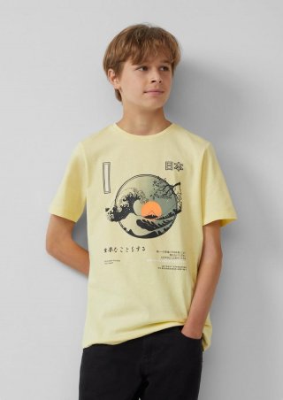 s.Oliver T-Shirt mit Frontprint - helles zitrone