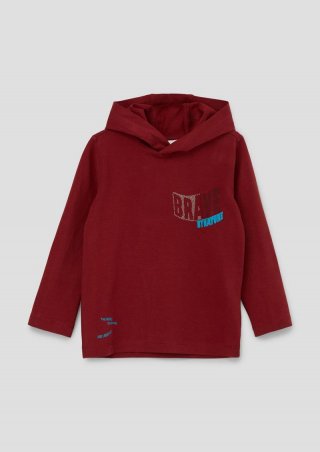 s.Oliver Longsleeve mit Kapuze - rubinrot