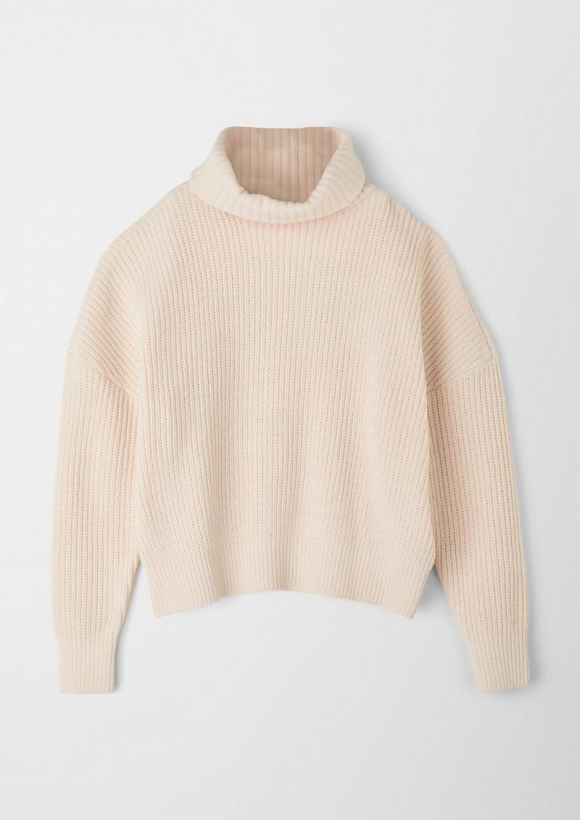 s.Oliver Pullover in Chenillequalität - helles sand
