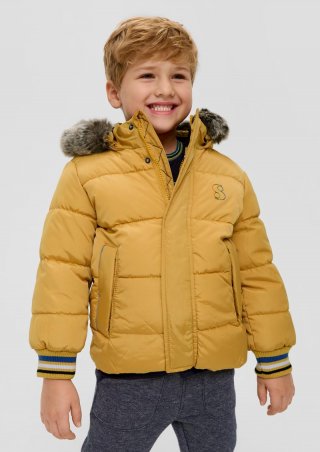 s.Oliver Steppjacke mit abnehmbarem Kunstfell - honiggelb