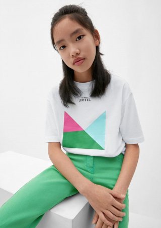 s.Oliver Jerseyshirt mit Frontprint - weiß