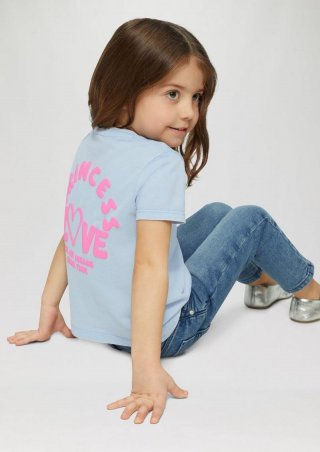 s.Oliver Loose-Fit-Shirt mit Knotendetail und Rückenprint - himmelblau