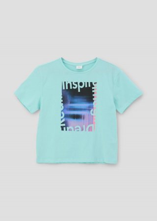 s.Oliver T-Shirt mit Frontprint - türkis
