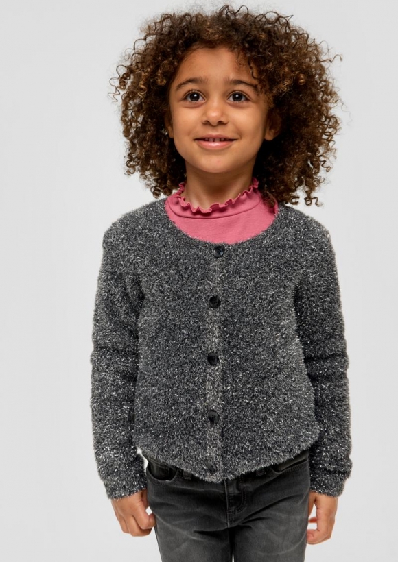 s.Oliver Cardigan aus Effektgarn - schwarz