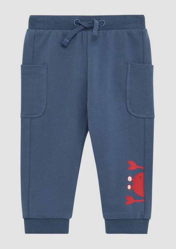 s.Oliver Jogpants mit aufgesetzten Taschen und Print - dunkelblau