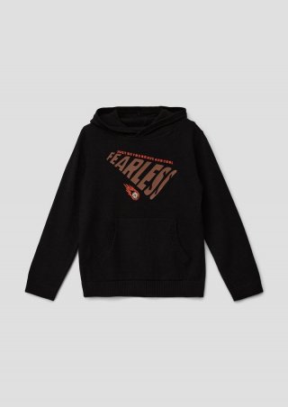 s.Oliver Kapuzenpullover aus Feinstrick - schwarz