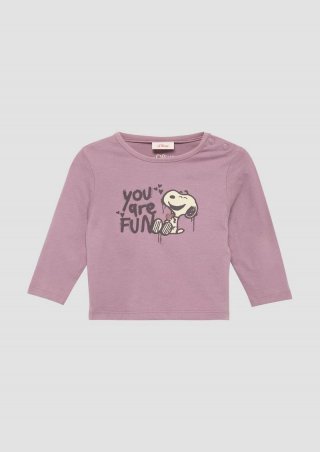 s.Oliver Longsleeve mit glitzerndem Snoopy®-Print - lavendel