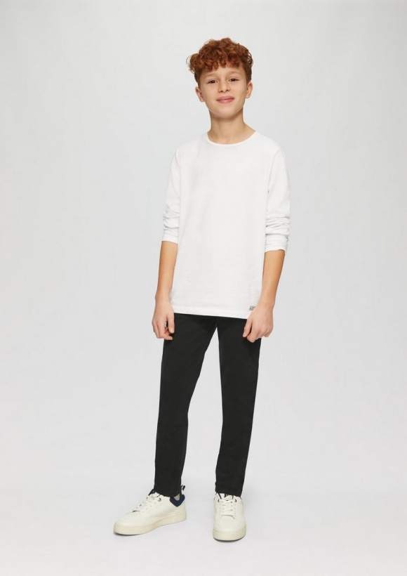 s.Oliver Chino-Hose Seattle / Regular Fit / Mid Rise / Slim Leg / verstellbarer Bund - schwarz
